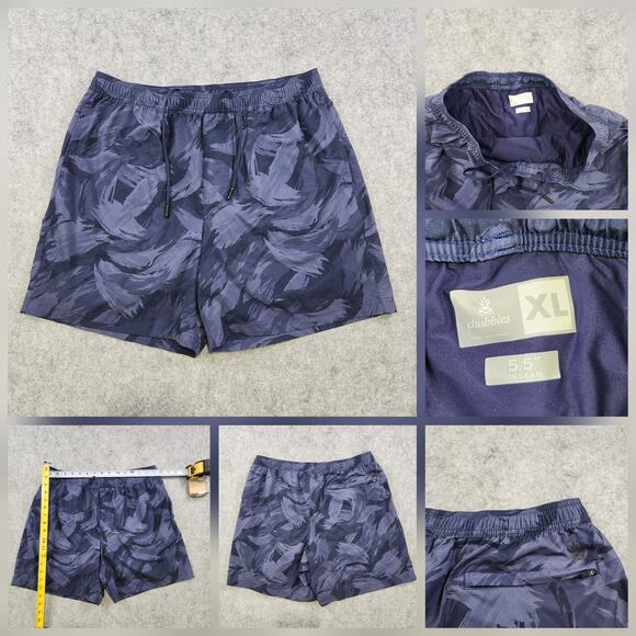 Chubbies Swim Trunks Mens XL Blue Navy 5.5 Inseam Drawstring Zip Pocket Lined - Picture 1 of 13